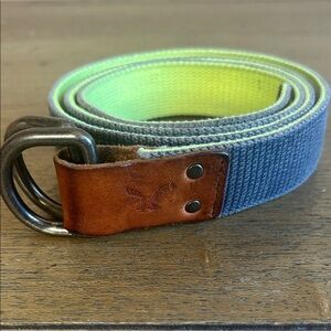 Y2K 90’s Vintage American Eagle Men’s Canvas Denim-Neon Green. Double D Ring. 36